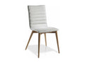 Ash wood chair in walnut finish and Doucezen fabric - Set of 2 - Doucezen color 52