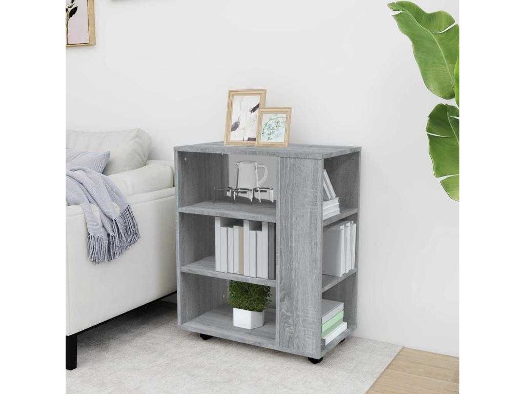Homzora rolling cabinet, grey, 60x35x75 cm, engineered wood