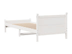 Bed frame without white mattress 90x190 cm solid pine wood