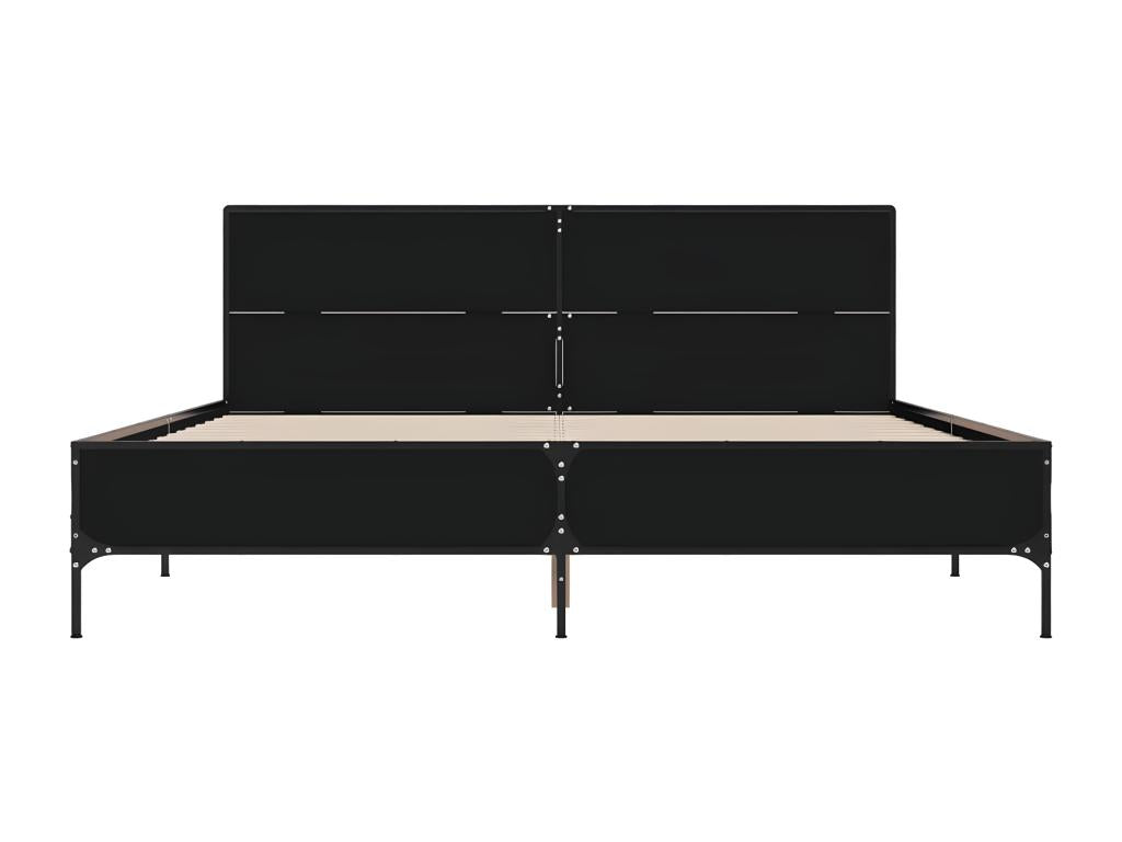 Black bed frame without mattress, 120x200 cm