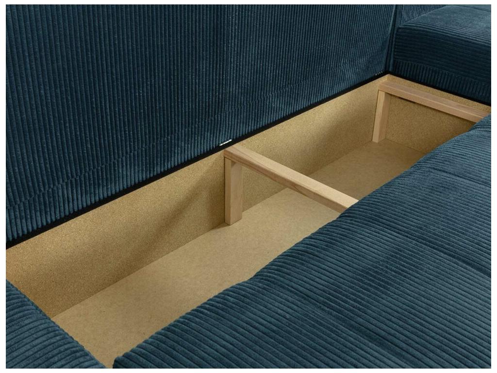 Homzora 112 Corner Sofa, Pink, Sleeping Function, Bedding Box, 265x185x85cm