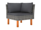 5-piece garden furniture set with cushions, woven resin, grey, 28