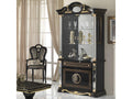 Homzora 4-Door Hinged Display Cabinet, Black/Gold with LED Lighting - W 105 x D 48 x H 213 cm