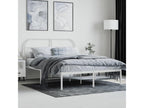 Metal bed frame with white headboard, 140x190 cm