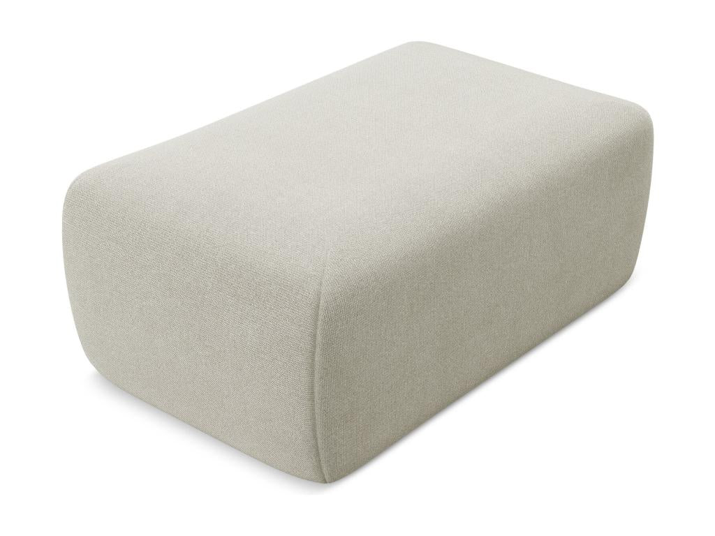 Textured fabric pouf - light beige - Homzora