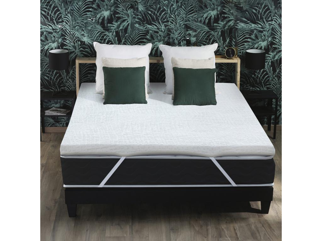 Homzora Latex Memory Foam Mattress Topper with Removable Cover - Dimensions: 140x190 cm