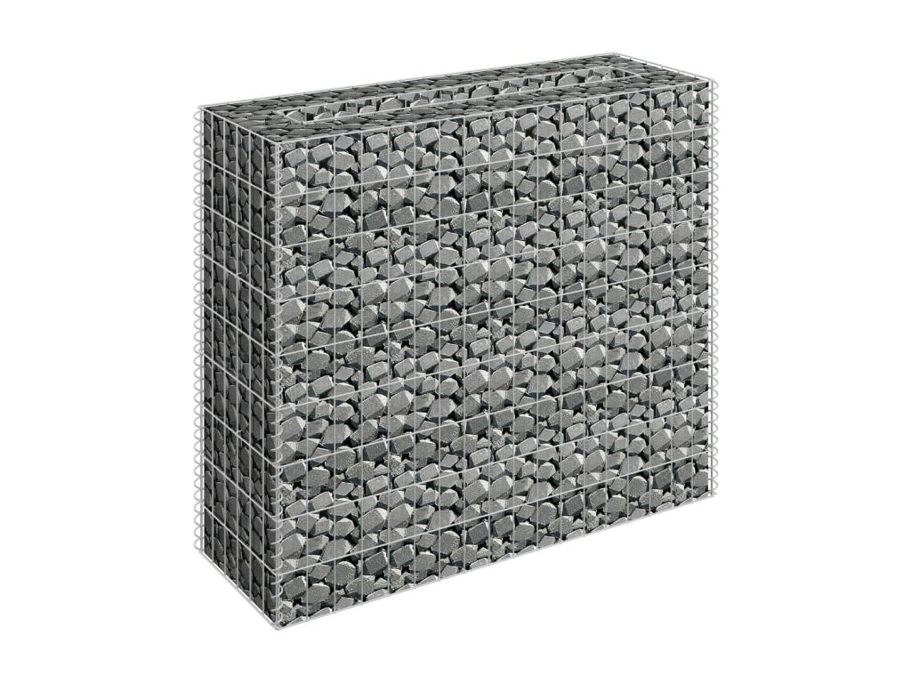 Raised gabion bed, galvanized steel, 90x30x90 cm