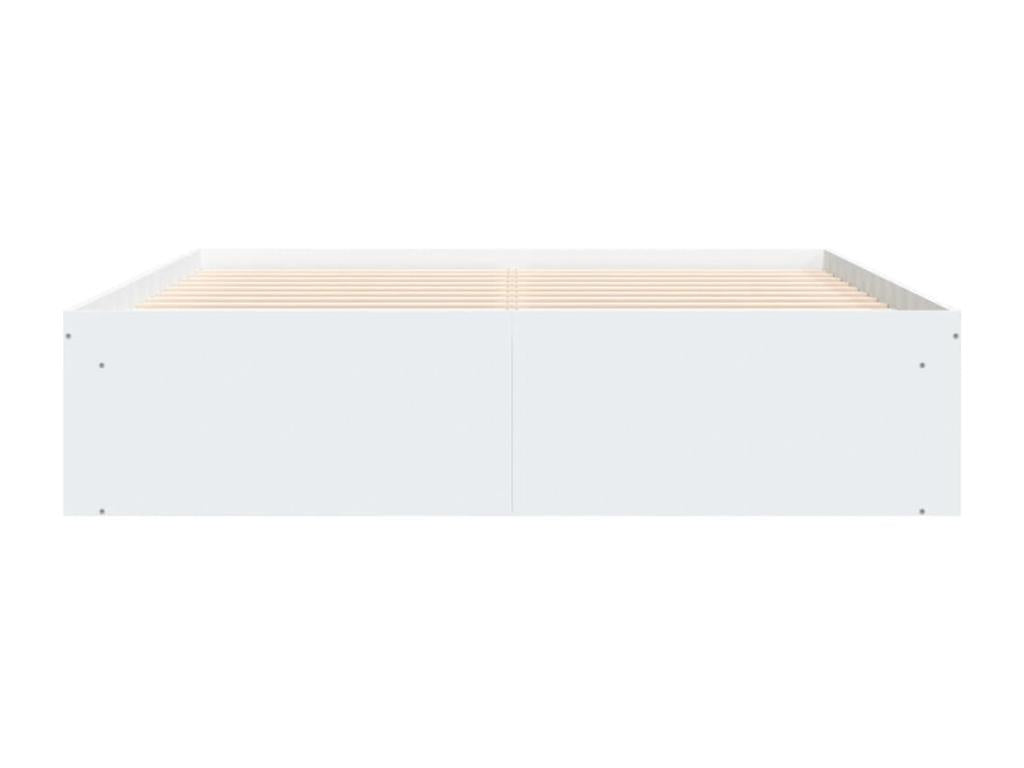 White bed frame without mattress, 160x200 cm