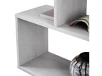 Homzora Bookshelf, Double-Sided Low Bookshelf, Three-Compartment Shelf, Modern Office Shelf, 110x24x97 cm, Concrete Grey
