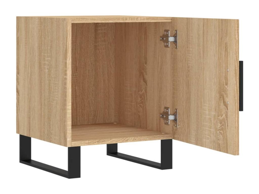 Homzora 2-piece bedside tables, oak finish, 40x40x50 cm, engineered wood