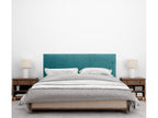 Homzora Plain Corduroy Headboard 110x115 with Bed Legs 105 - Turquoise