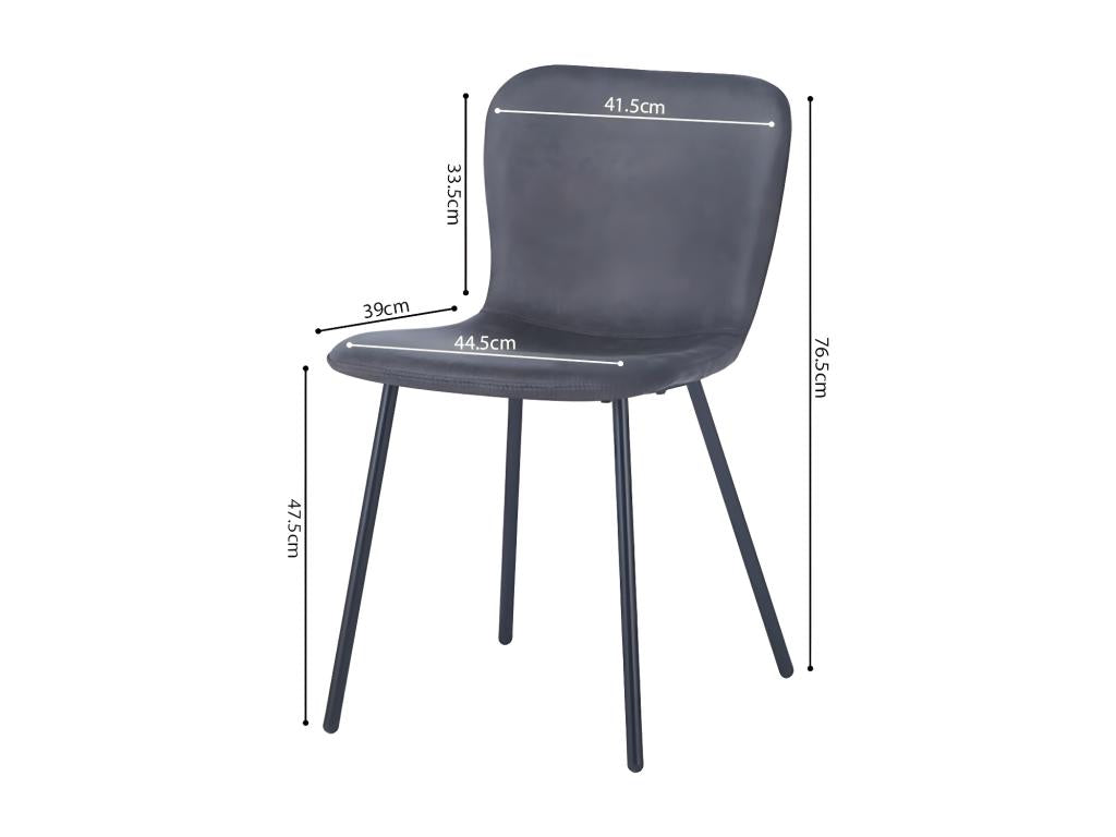 PU leather dining chair in dark grey - ALCAN Collection