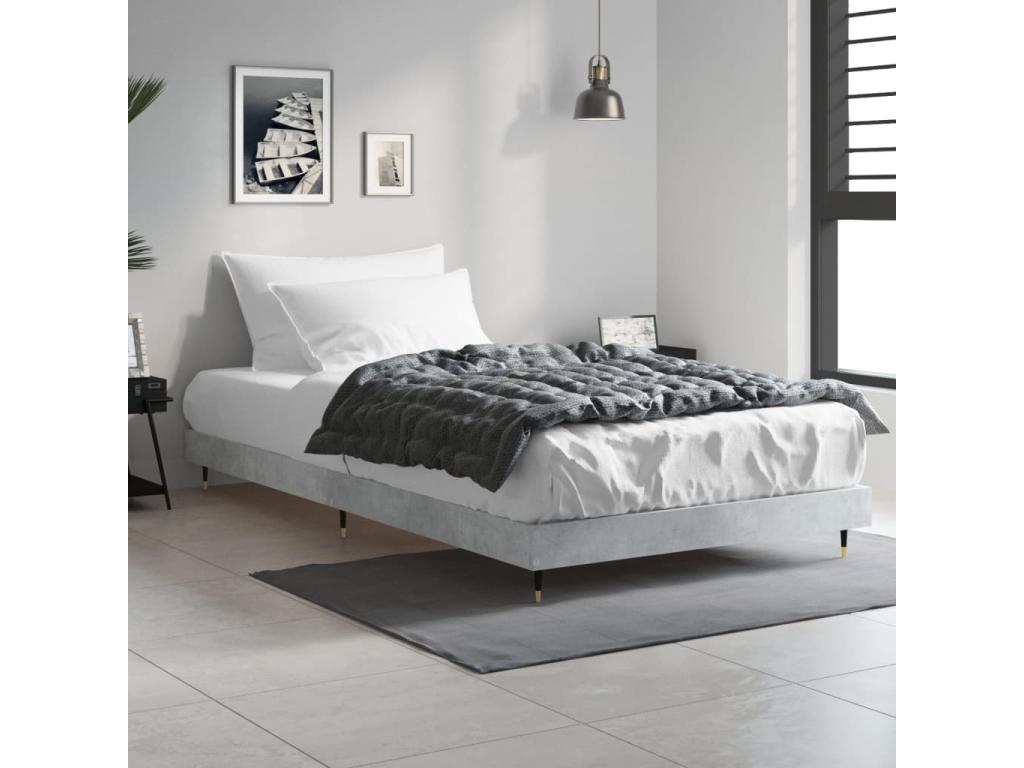 Bed frame without mattress, concrete grey, 90x200 cm