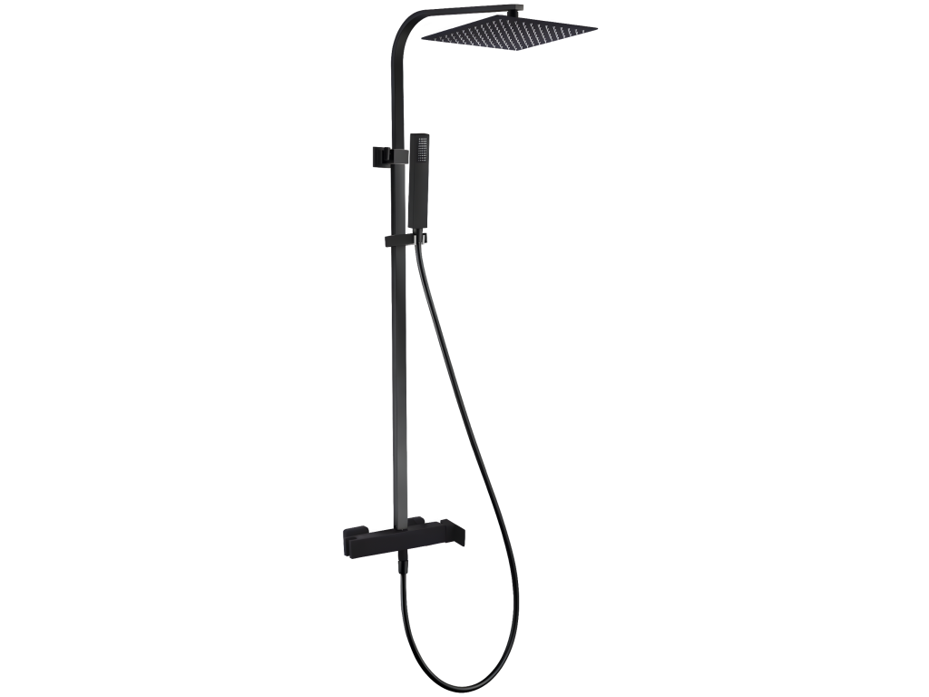 Homzora black shower column with mechanical mixer tap - Homzora