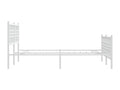 Metal bed frame with headboard and footboard, white, 137x190