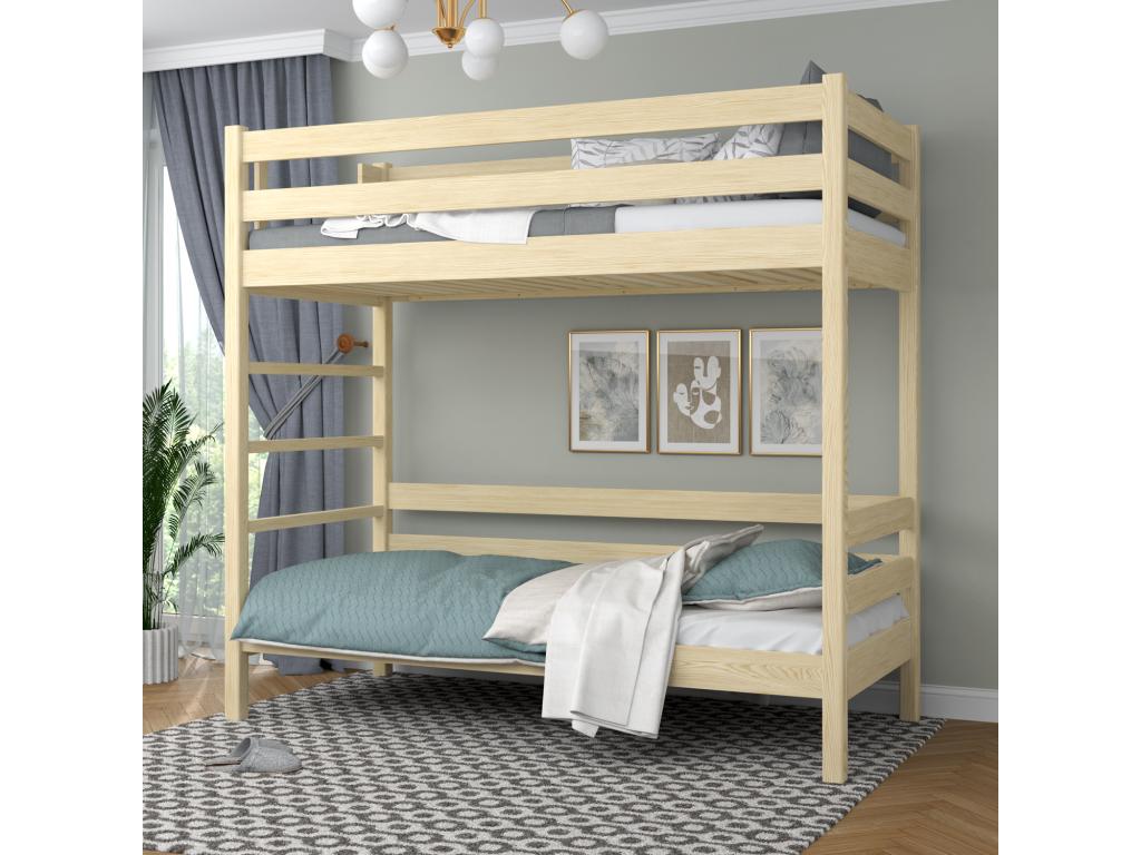 N03 Light Pine Wooden Bunk Bed 120x180