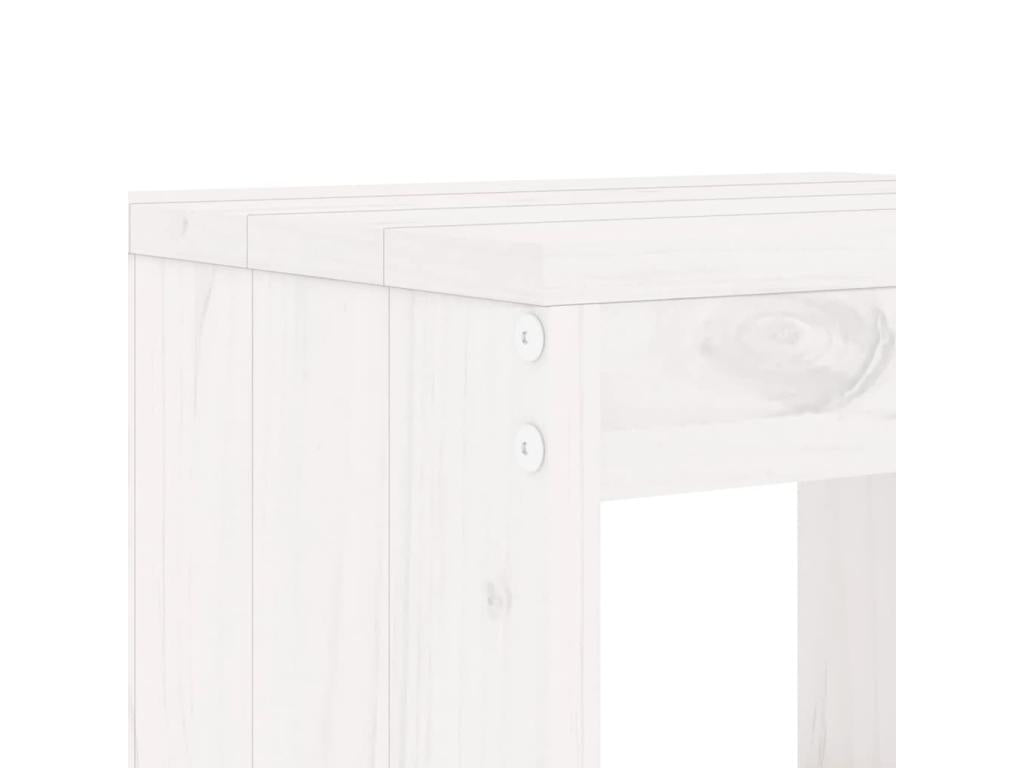 5-piece garden bar set, white solid pine wood