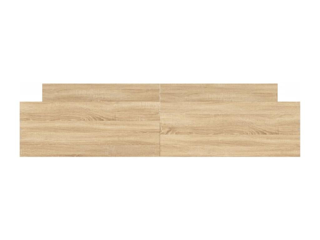 Homzora oak bed frame with headboard and footboard, 180x200 cm