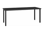 7-piece garden dining set, black woven resin
