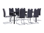 9-piece dining set in black faux leather