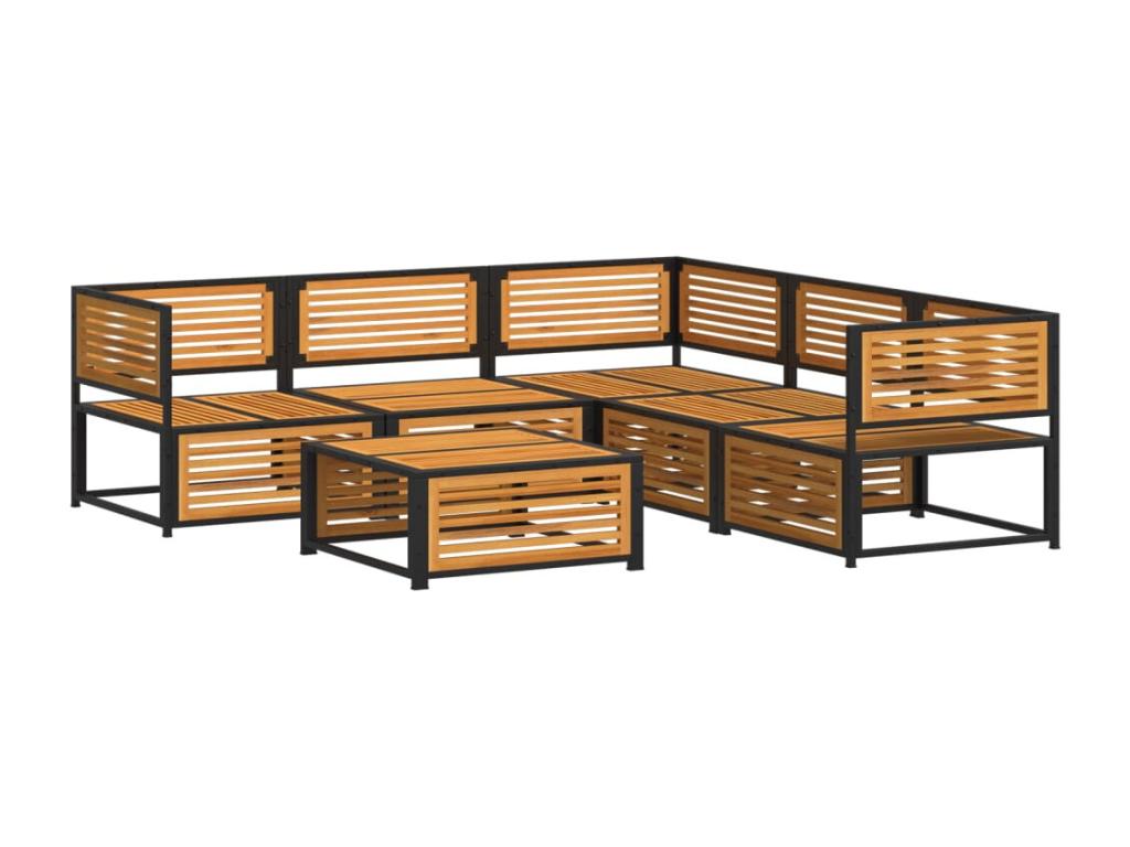Homzora 6-piece garden furniture set with cushions, solid wood