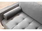 Homzora 215cm 3-seater light grey velvet sofa