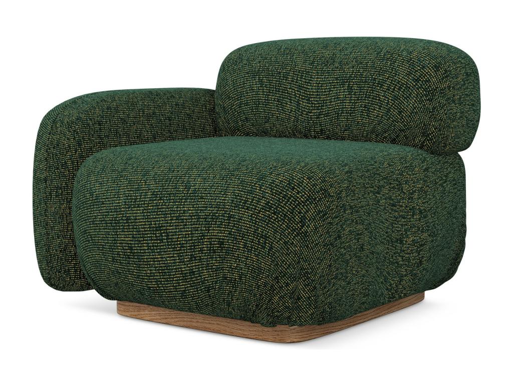 Module with left-hand armrests in textured fabric - green - Doucezen