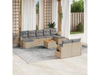 Garden furniture and cushions, 10 pcs, méHomzora beige woven resin