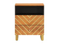 Brown and black bedside table 50x33x60 solid mango wood