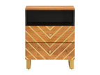 Brown and black bedside table 50x33x60 solid mango wood