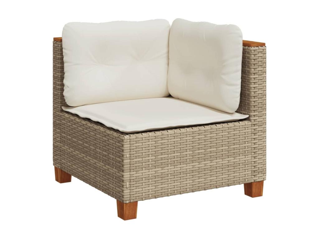 Garden furniture set with cushions, 10 pieces, beige woven resin
