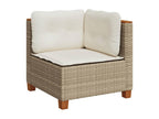 Garden furniture set with cushions, 10 pieces, beige woven resin