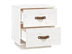 White bedside table, 40x34x45 cm, solid pine wood