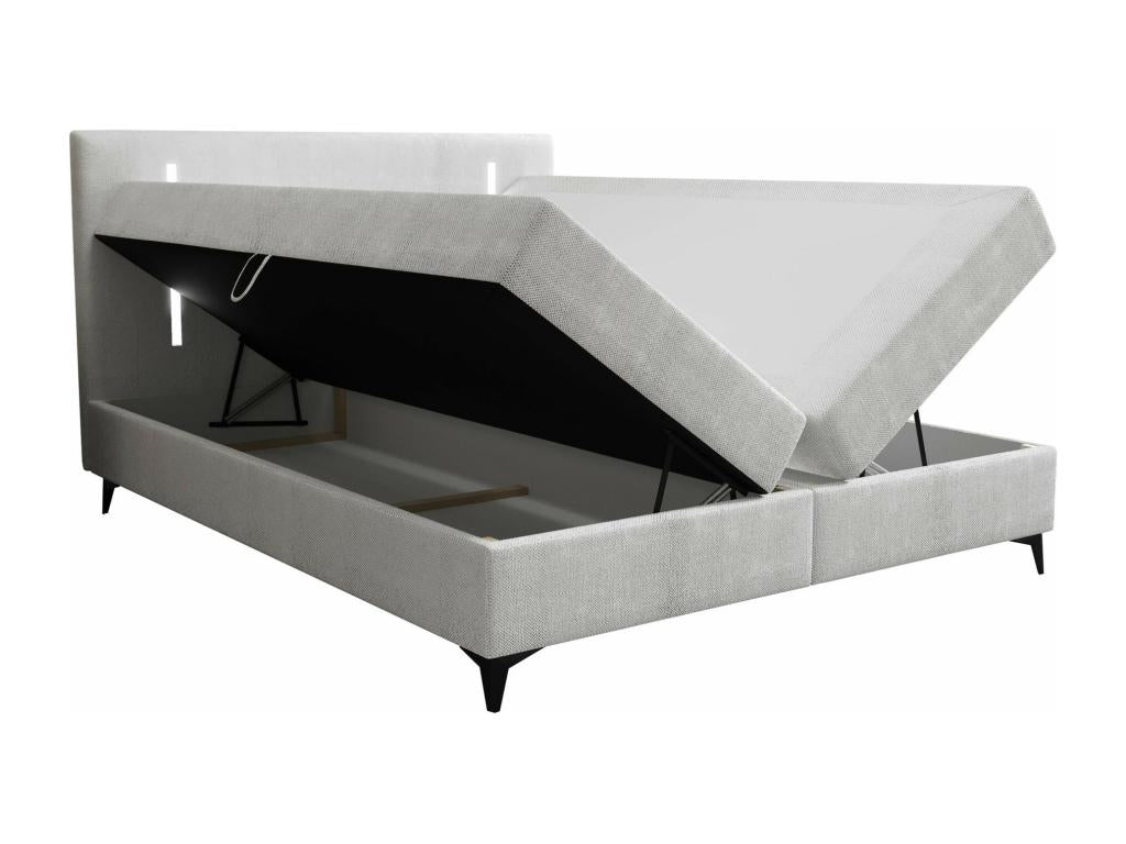 Homzora 147 Continental Double Bed, Grey, 200x200cm, Upholstery 205x207cm