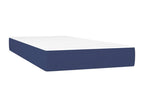 Upholstered bed base with mattress, blue, 80x200 cm, fabric