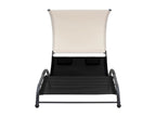 Double chaise longue with black textilene canopy
