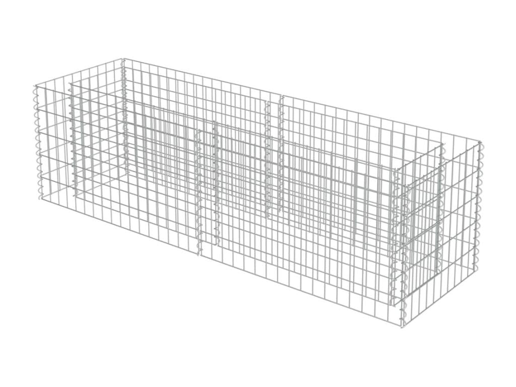 Raised gabion bed, galvanized steel, 180x50x50 cm