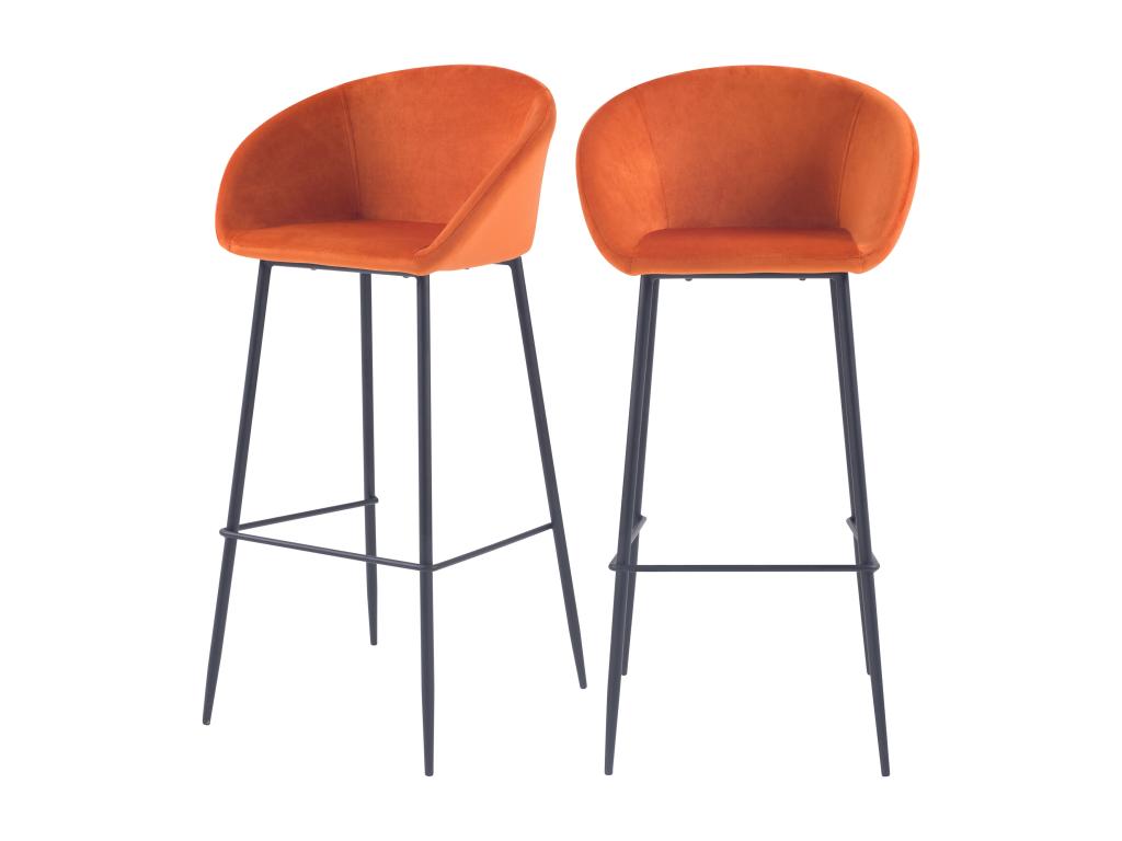 Set of 2 Doucezen 75cm velvet bar stools