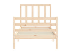 Bed frame with simple solid wood headboard