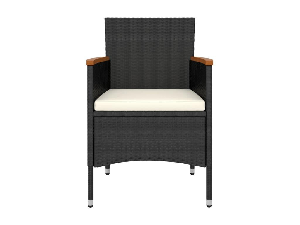 5-piece garden furniture set, black woven resin