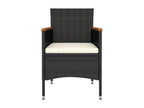 5-piece garden furniture set, black woven resin