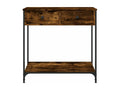 Smoked oak console table 75x34.5x75 engineered wood
