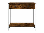 Smoked oak console table 75x34.5x75 engineered wood