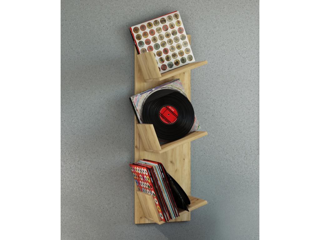 Homzora Wooden Books LP Records Hanging Shelf Homzora Wall Shelf Sulda Shelf Honey Oak