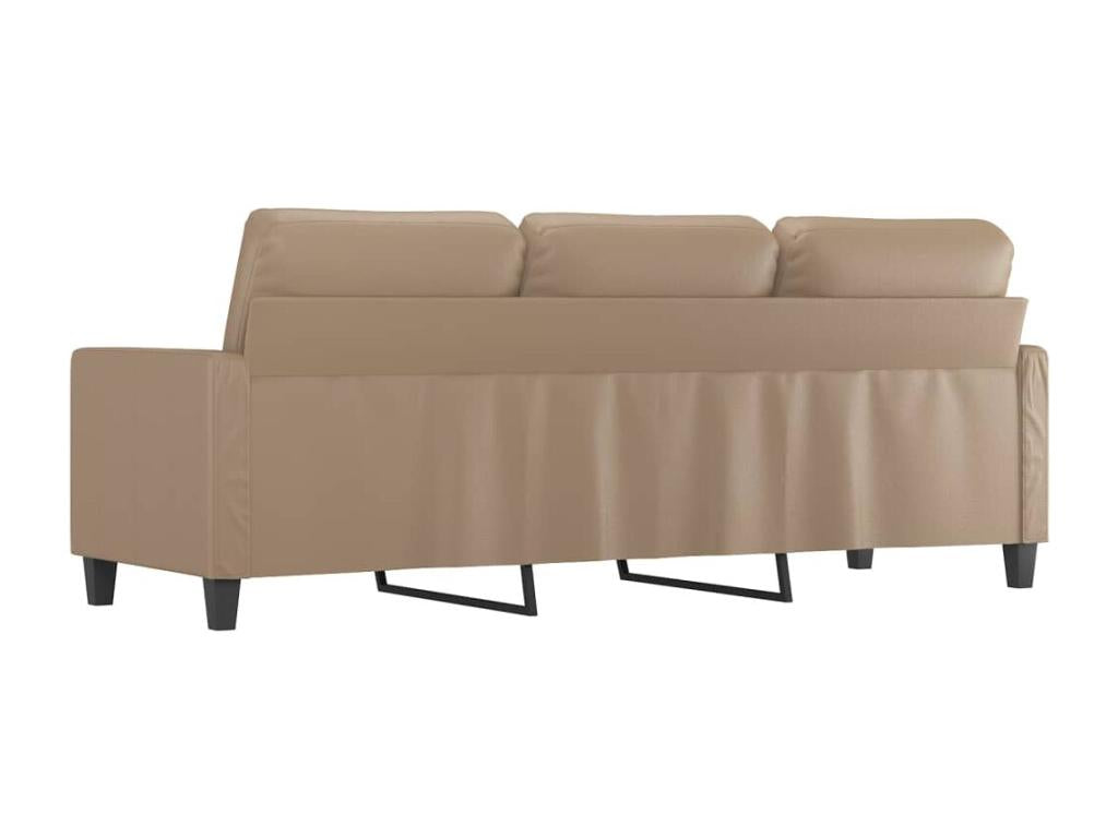 Cappuccino 3-seater sofa, 180 cm, faux leather