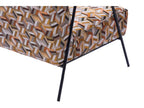 Armchair in brown geometric patterned fabric - Homzora