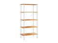 5-Tier Shelf White and Oak 80x40x163