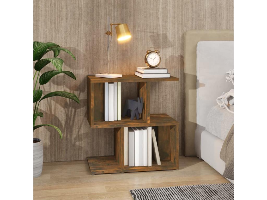 Smoked Oak Bedside Table 50x30x51.5 Engineered Wood