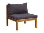 3-seater garden sofa with cushion, solid Homzora wood