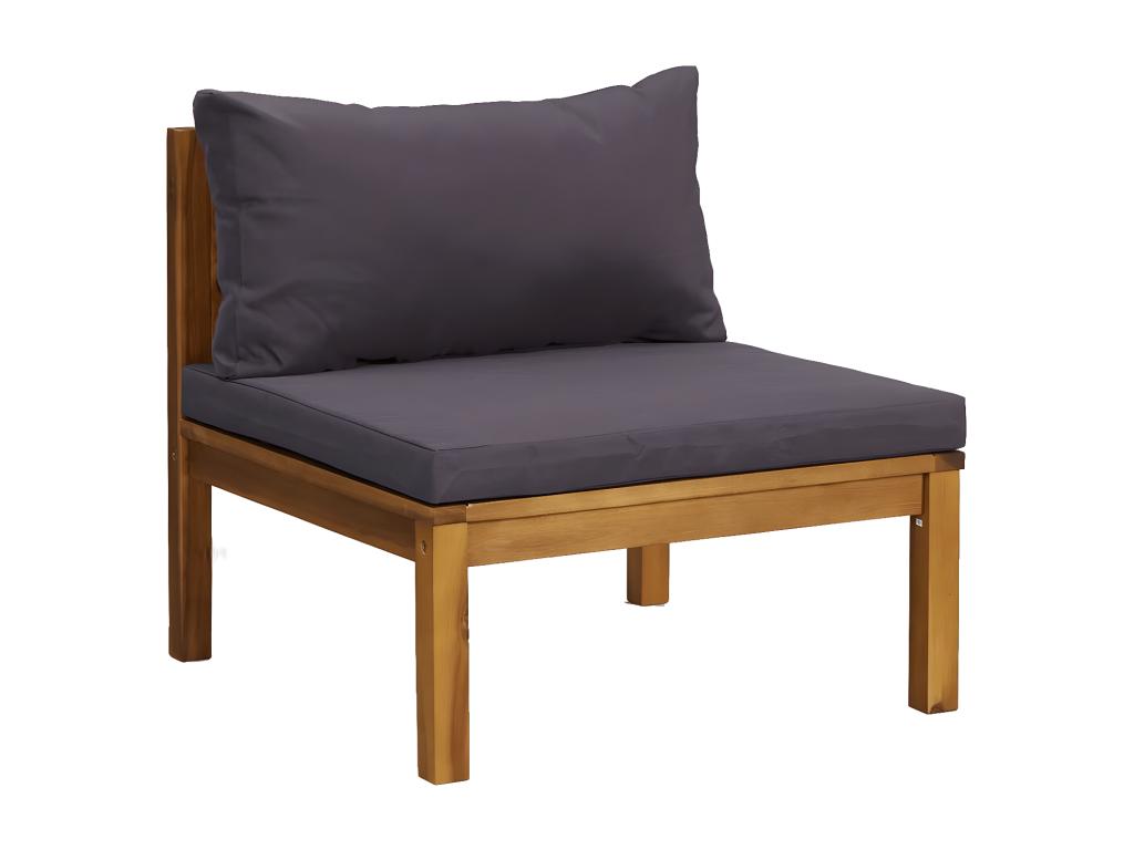 3-seater garden sofa with cushion, solid Homzora wood